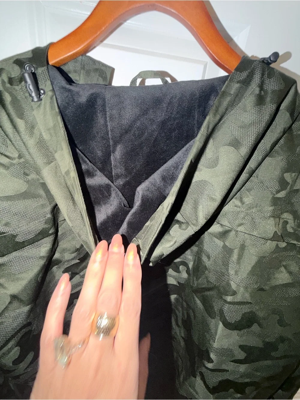 Michael Kors Dark Olive Camo Hooded Field Jacket